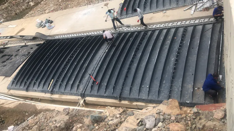 Steel shield plates being connected