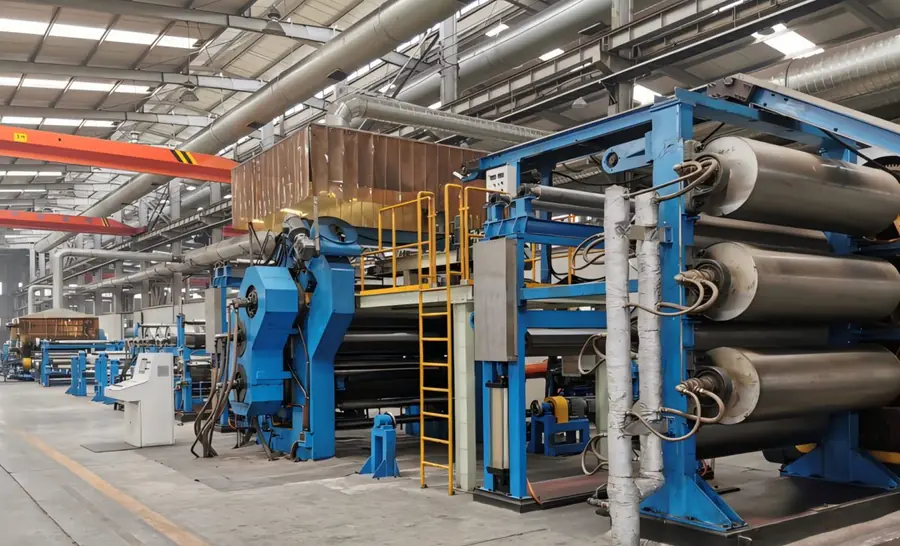 Automatic calendering and gluing machine