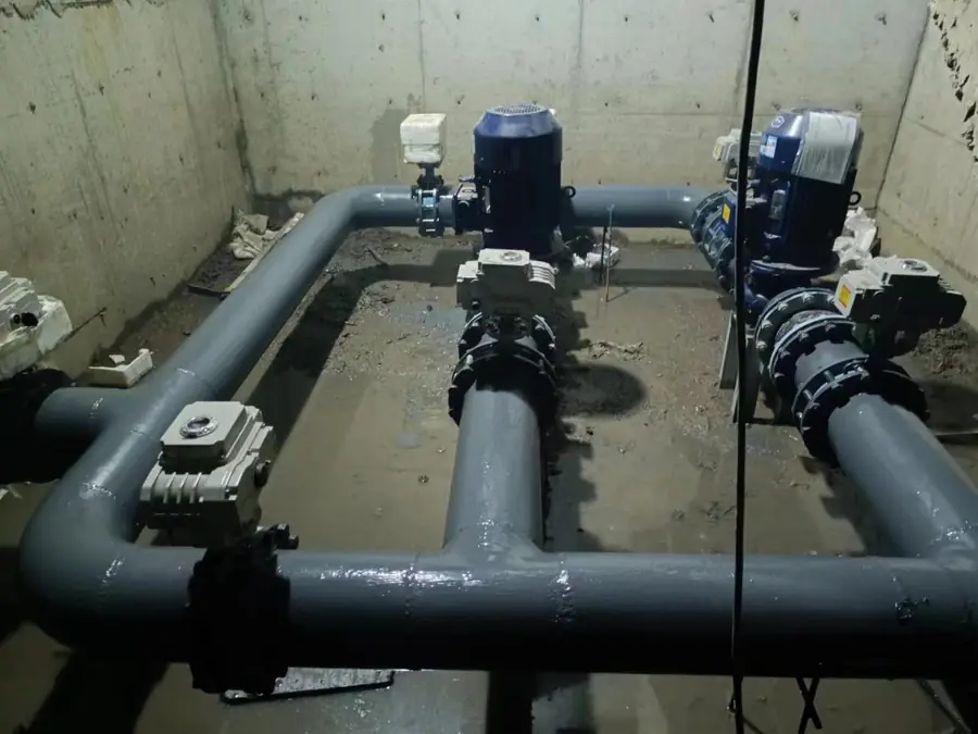 Dam filling pump room